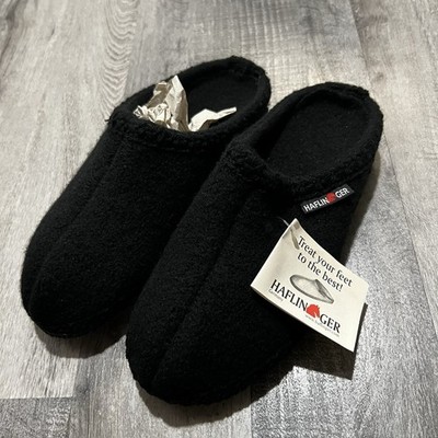 NEW Haflinger Womens GRIZZLY AS8 Black Pure New Wool Slippers Clogs Sz 36/5