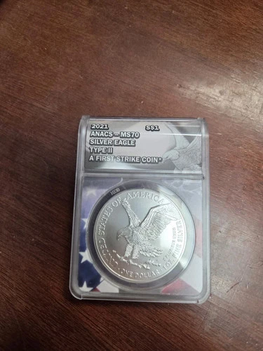 2021 American Silver Eagle ANACS MS70 First Strike Type 2 First Strike Coin