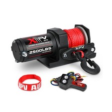 2500lbs Electric Winch 12V Synthetic Rope Nylon Towing Winches for ATV UTV Bo...