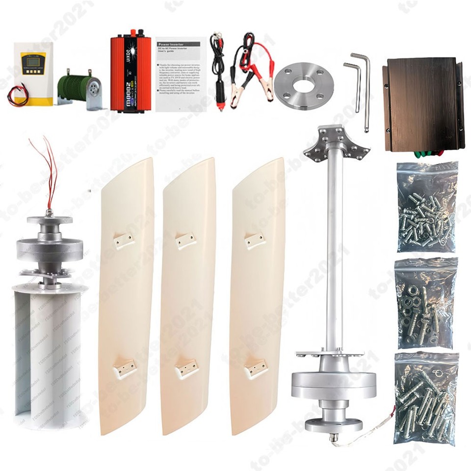 3000W 12V 24V 48V Vertical Axis Wind Turbine Generator Inverter ...