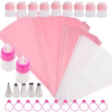 38PCS Silicone Pastry Bags Set - with Two-Color Icing Bags, 3 Sizes 12" 14" ...