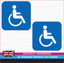 Disabled Badge Vinyl Stickers X2, Cars, Vans, Bumpers, Mobility 4x4 Inches