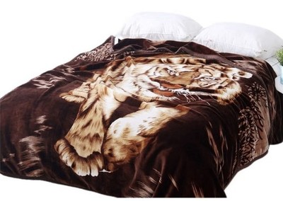 Hiyoko Thick Plush Fuzzy Mink Fleece Heavy Blanket Throw Comforter Tiger 90 X 75