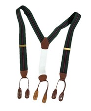 Dooney Bourke Red Green Blue Leather Brackets Adjustable Suspenders