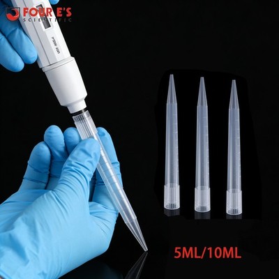 100x Disposable Pipette Tips 5/10ml Universal Lab Micropipette Tips Autoclavable