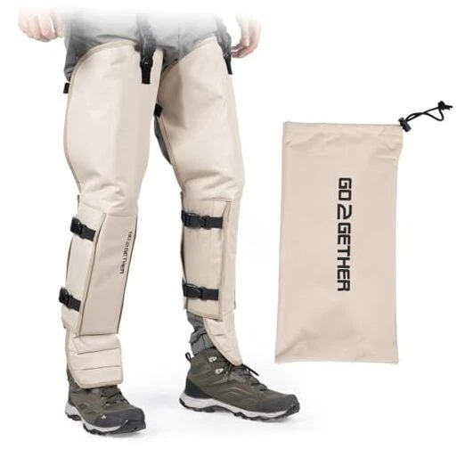 Snake Gaiter, Durable Snake Guard Gaiters for Hunting, Waterproof Large khaki