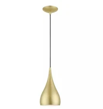 Livex Lighting, 41171-33, Amador, Mini Pendant, Soft Gold with Polished Brass...