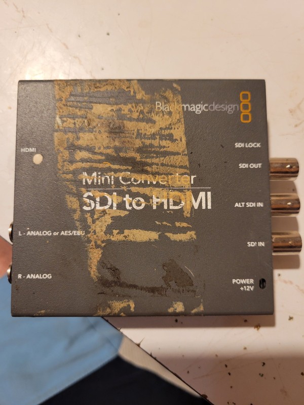 Blackmagic Design Mini Converter SDI to HDMI Video Converter. Gaffer glue on it