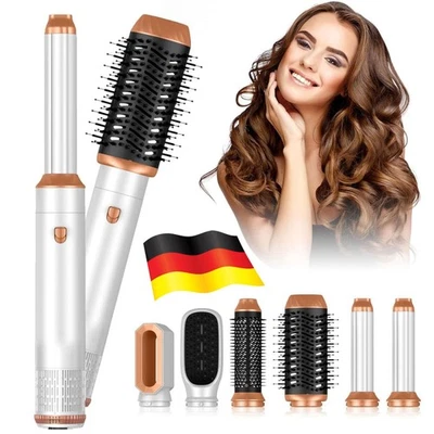 MARKENLOS 6 in 1 Haarstyler, Air Styler Set mit Warmluftbürste, Rundbürstenföhn, Airflow
