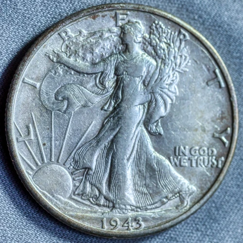 1943-D Gem BU Walking Liberty Silver Half Dollar - .3617 Ounces of Silver
