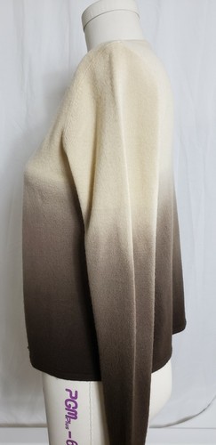 Cardigan Womens Long Sleeve Sweater Size Med Button-up Ombre Tan/Brown Ci Sono - Picture 6 of 12