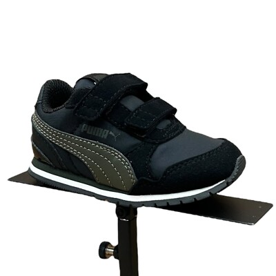 Puma ST Runner v2 Baby Boys Slip-on Sneaker Size 5 Black-Green-Olive Lightweight