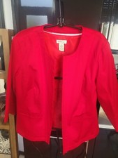 Orvis Ladies Bold Red Jacket Large Bnwot Work Office Casual Nice Piece