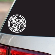 Triskele Triple Spiral Sticker Celtic S1 all chrome & regular vinyl colors