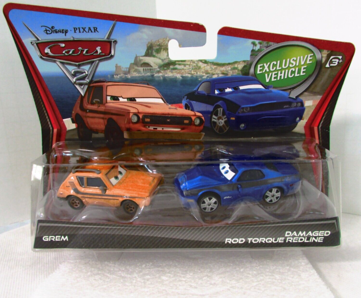 Disney Pixar Cars 2 Grem & Damaged Rod Torque Redline