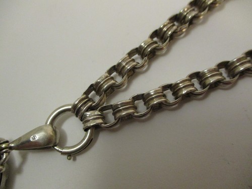 Antique 1886 Victorian Sterling Silver Large Locket Ornate Flower Chain Necklace - Picture 10 of 13