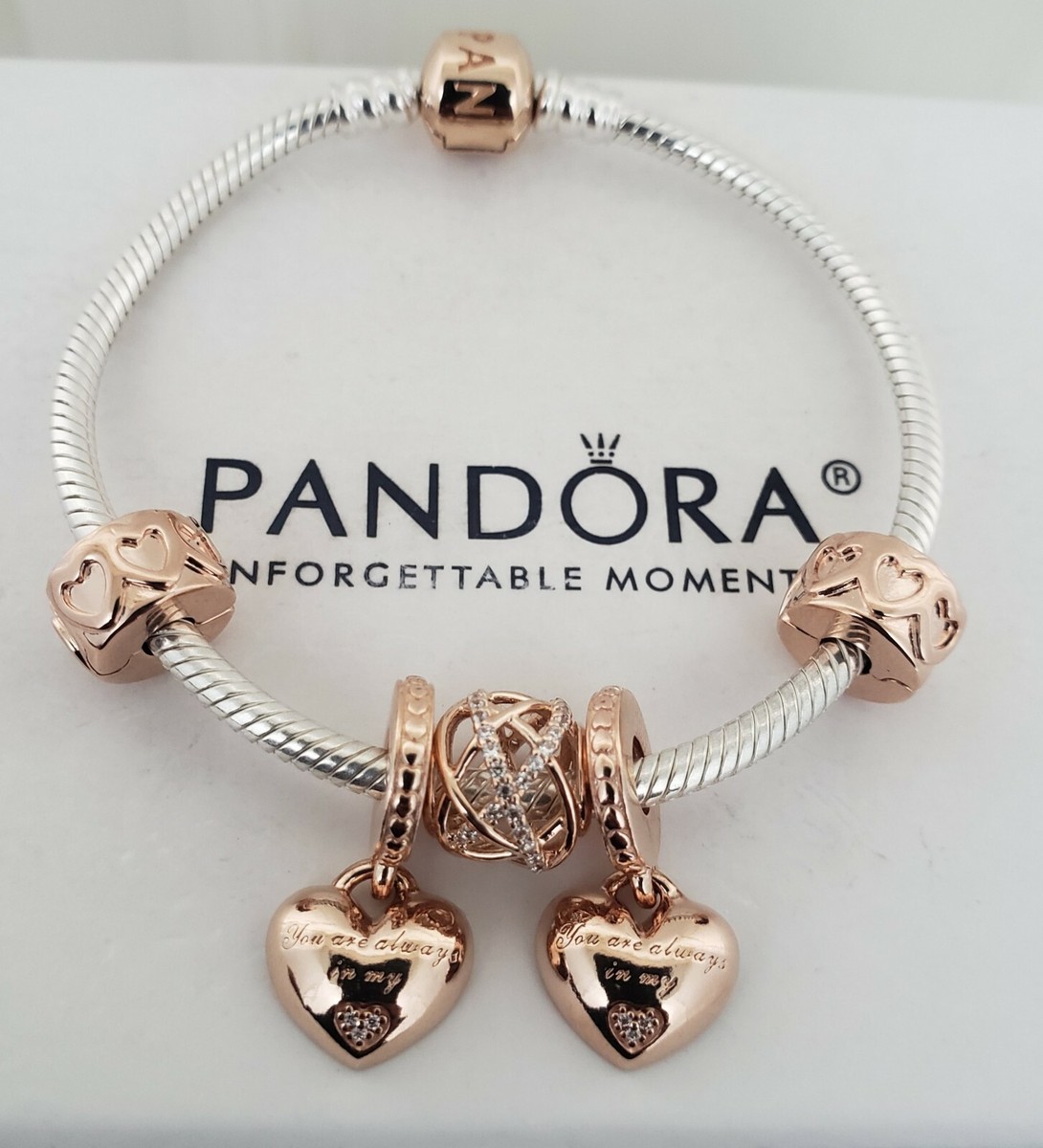 Authentic Pandora Rose Barrel Clasp Bracelet SET | eBay