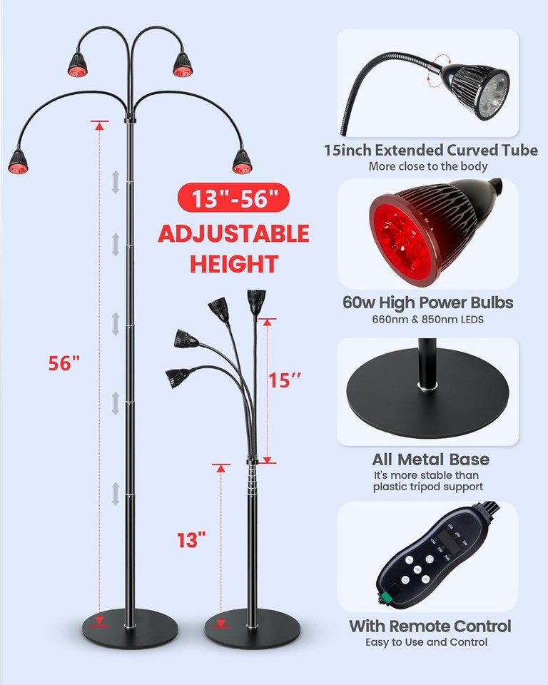YMM 60W Red LED Light Therapy Lamp Near Infrared Light Red 660nm / 850nm NEW eBay