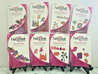 Lot Set Heartfelt Creations Dies+Stamps CHOOSE ONE Purr-fect Posies Collection 