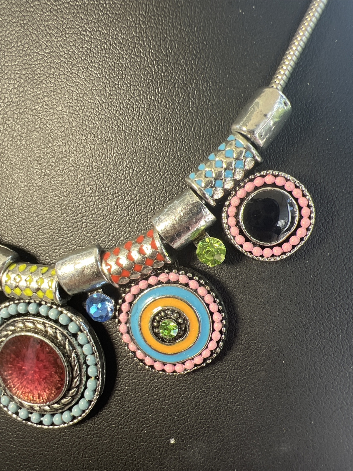 Bohemian Style Pattern Statement Necklace Eye Cat… - image 4