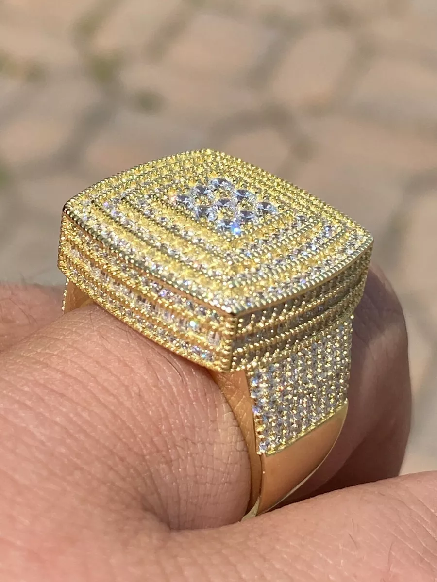 verontschuldiging wasserette wagon Large 14k Gold Plated Real Solid 925 Sterling Silver Men CZ Ring HipHop | eBay verontschuldiging wasserette wagon Large 14k Gold Plated Real Solid 925 Sterling Silver Men CZ Ring HipHop | eBay