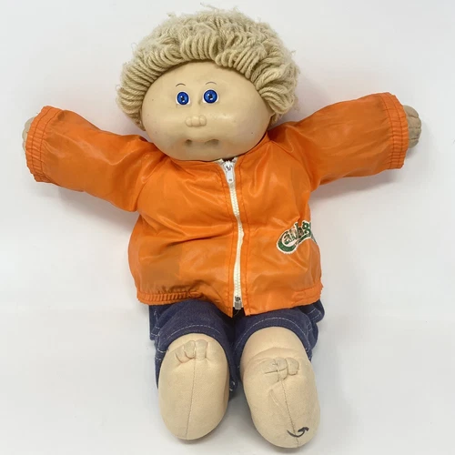 Vintage Doll 1984 Coleco Cabbage Patch Kid Blonde Baby Boy Dimples Jacket Shoes