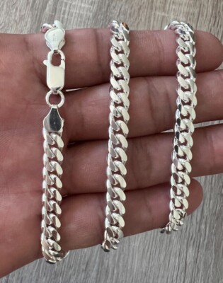 6mm ECHT 925 Miami Cuban Kette Italy massiv Sterling Silber Unisex Halskette