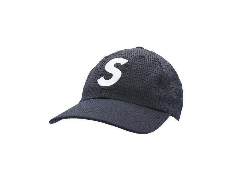 Supreme Seersucker S Logo 6 panneaux bleu marine