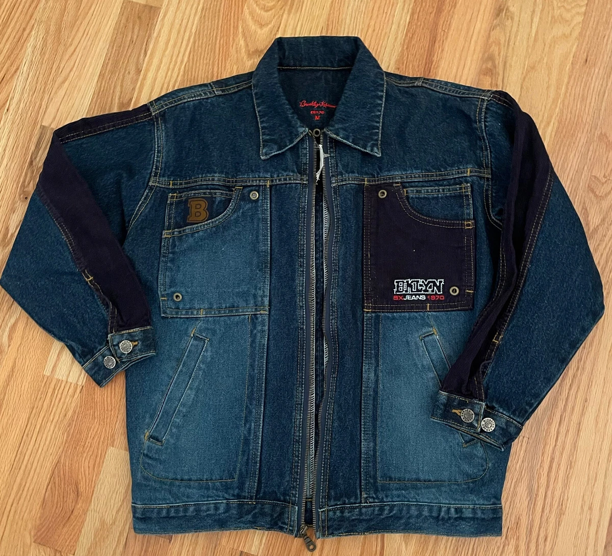 Mens Vintage Brooklyn Express BX Jeans Jean Denim Jacket Size M B-70