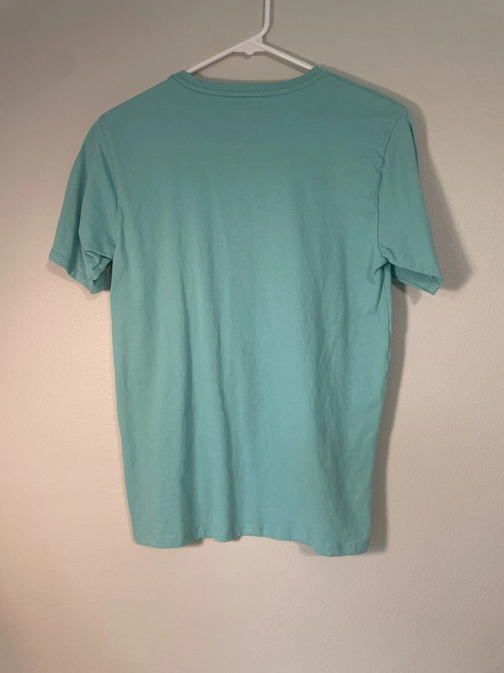 Camiseta Calvin Klein Juvenil Cuello en V Algodón Grande 14/16, Verde azulado Foto 2 de 4