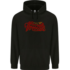 Full Throttle Motorcycle Biker Motorbike Chopper Mens 80% Cotton Hoodie