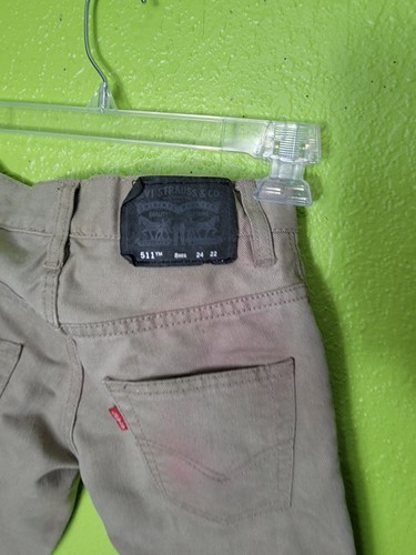 Levi Strauss 511 Slim 8 Reg Khaki Pants Boys 24"w X 22"L - Picture 5 of 7