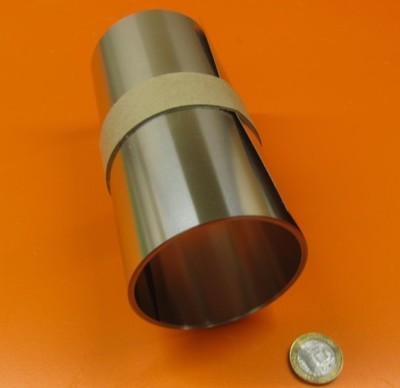 18-8 Stainless Steel Sheet, Full Hard, .007'' x 6.0'' x 100'', 1 Piece