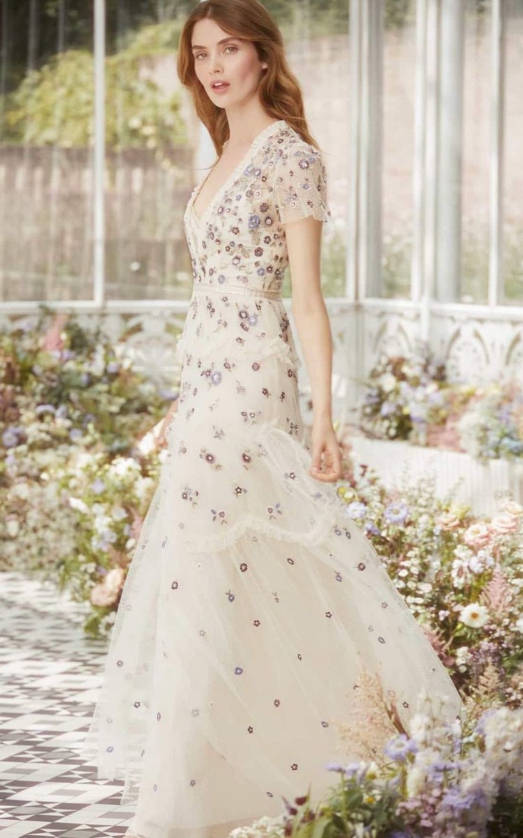 formal ball dresses V-Neck Dress With Elegant Beading Embellishment Size:24 (ADD +$10) No Return Olaya Sport: Racerback Golf Crafted from elegant tulle