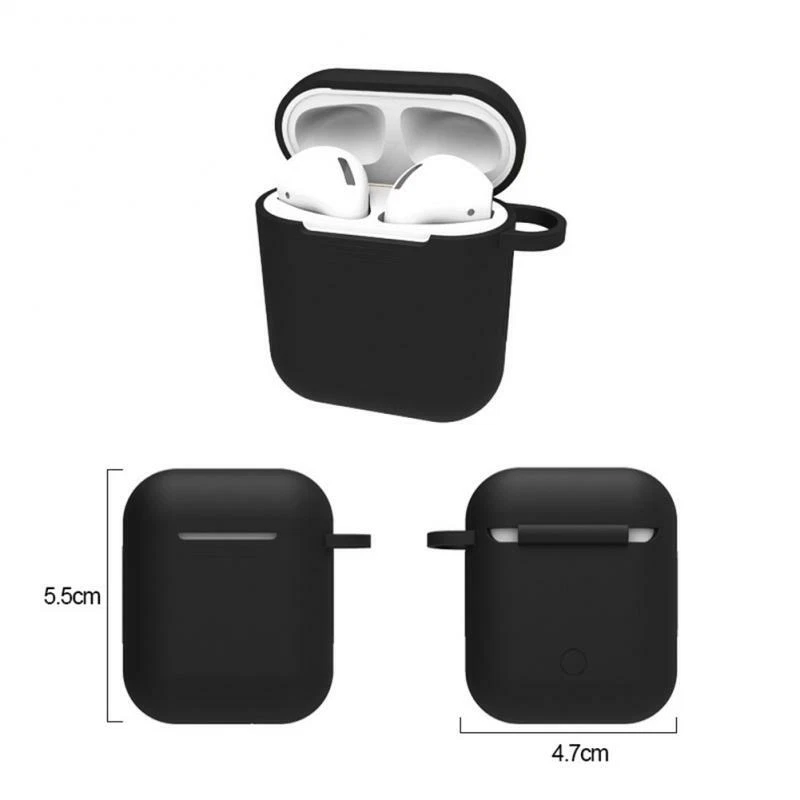 AirPods Silicone Case + Keychain Protective Cover Skin For AirPod 2 / 1 Case - Image 2 of 4