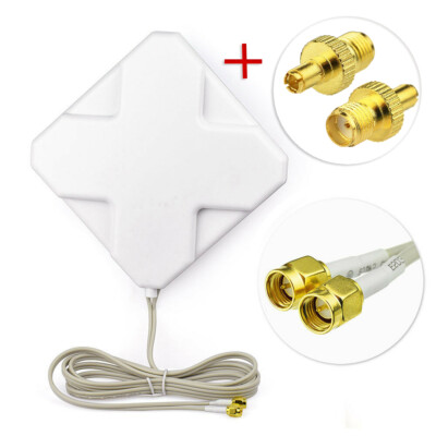 Bingfu 4G LTE Antenna 35dBi Panel MIMO Antenna SMA Female to TS9 Male Adapter