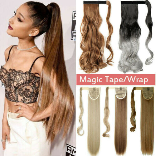 Human Natural Ponytail  Clip as Extention in Hair Straight Extensions Long Mega - Picture 1 of 86