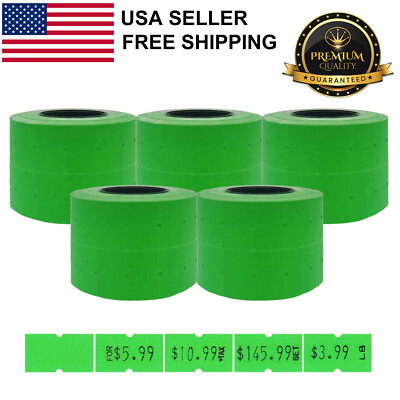 JayCo Green 1 Line 10,000 Blank Price and Date Gun Labels For MX-5500 & Perco 1