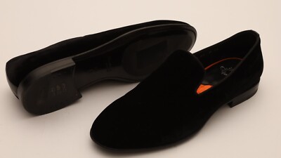 Santoni Logan Smoking Slipper Mens Shoes Size 11 in Black Velvet