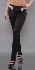 Pantalon D'affaires Sexy Femme Taille Basse En Similicuir Marron 38 40 Noir Neuf