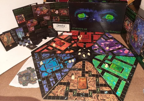VTG 1995 ATMOSFEAR The Harbingers! VHS Board Game MATTEL Only Missing 1 Ref Card
