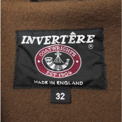 INVERTERE NEWTON ABBOT DUFFLE COAT Herringbone Wool 32 Brown INVERTERE NEWTON ABBOT DUFFLE COAT Herringbone Wool 32 Brown