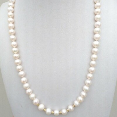 Nuova Collana Perla Akoya Acqua Dolce 7-8 Mm Rosa Coltivata 18 - Foto 9