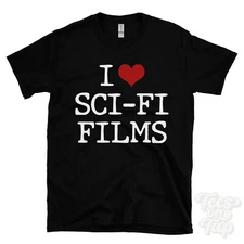 I LOVE SCI-FI GAMES T-SHIRT heart gaming video futuristic fantasy space gamer