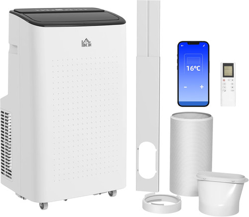 HOMCOM Portable Air Conditioner 14000 BTU – Smart WiFi 4-in-1