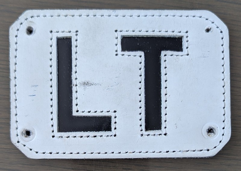 Paul Conway LT Lieutenant White Leather Fire Helmet Front Shield Insert NY Style