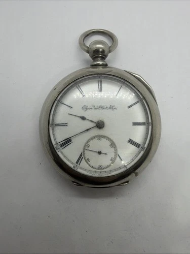 Elgin 1890 Key Wind & Set Nickel Grade 97 Antique 18s Pocket Watch For Repair