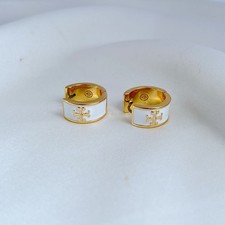 2026 New Tory White Gold Enamel Studs | Class...