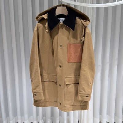 Loewe Anagram Leder Patch Workwear Kapuzenjacke 46 149245569