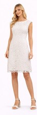 NWT LAUREN Ralph Lauren Spring White Floral Lace Sheath Dress Size 6, Ret. 169